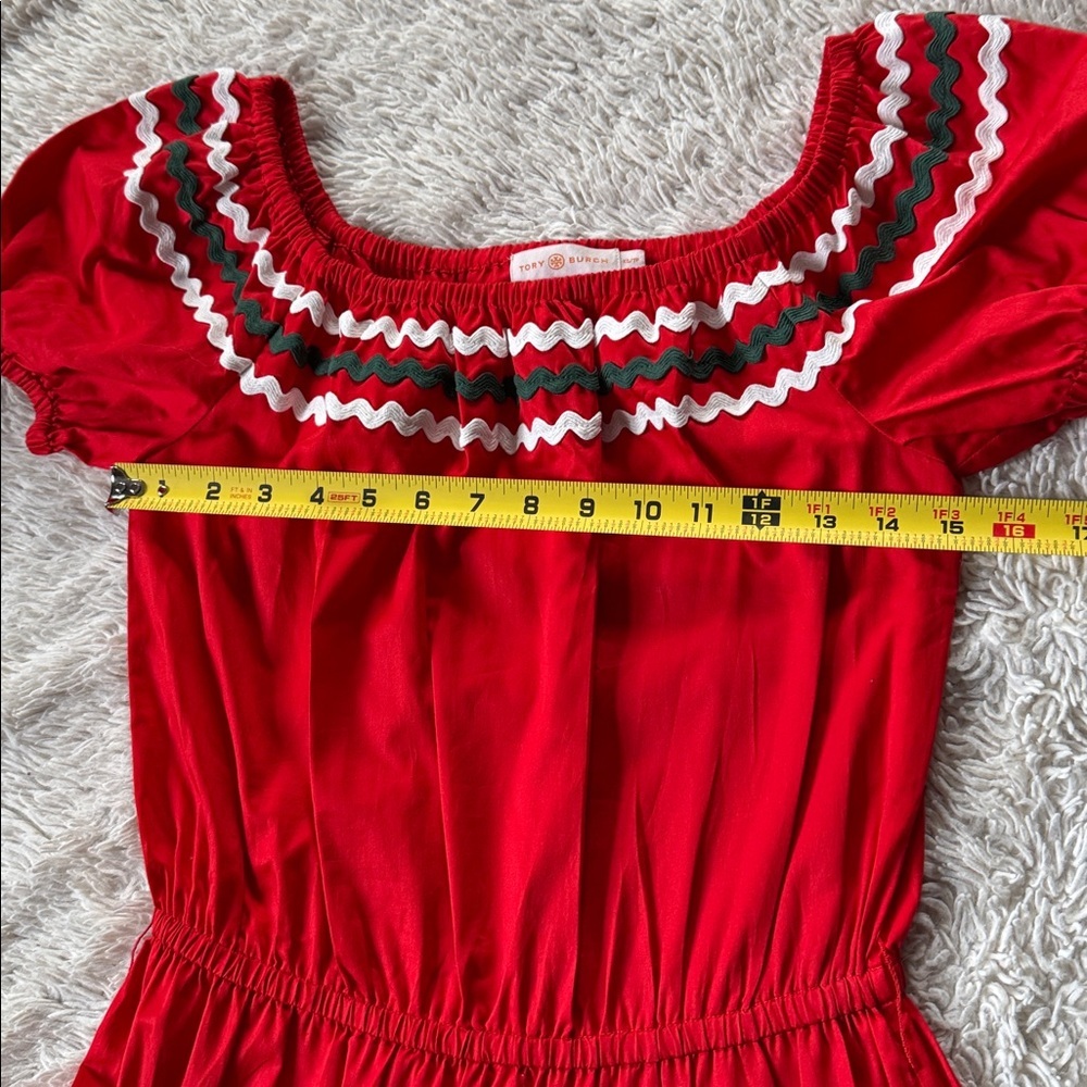 Tory Burch Red Tiered Peasant Dress Size XS - Picture 7 of 11